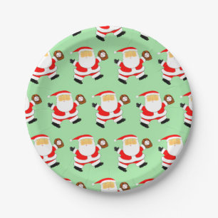 Baseball Christmas Holiday Party Paper Plate
