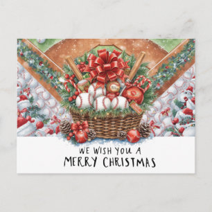 Baseball Christmas  Holiday Postcard