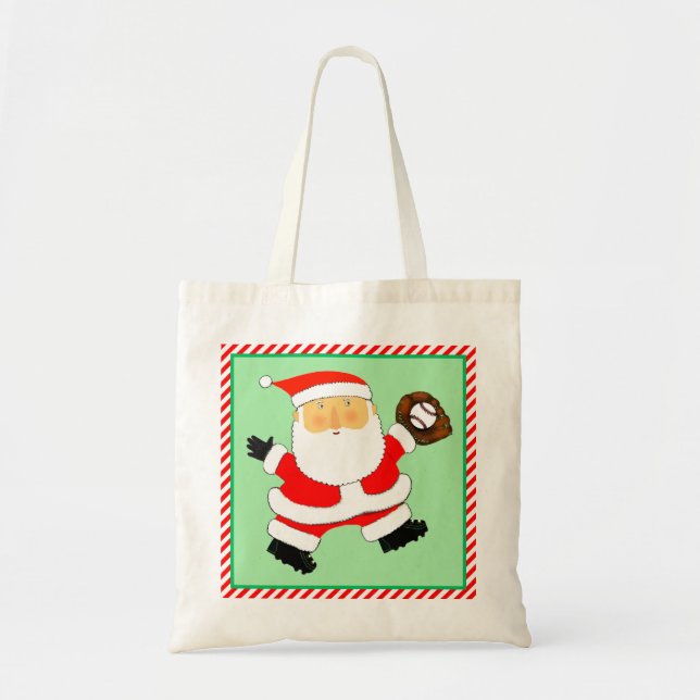 Baseball Christmas Holiday Tote Bag (Front)