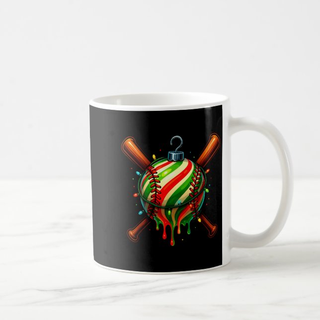 Baseball Christmas Ice Cream Drip Baseball Dripng  Coffee Mug (Right)