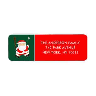 Baseball Christmas Label