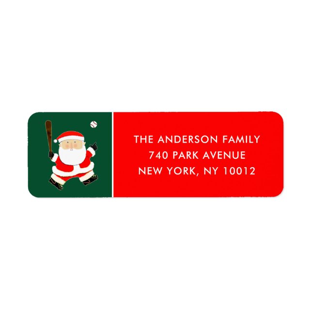 Baseball Christmas Label (Front)