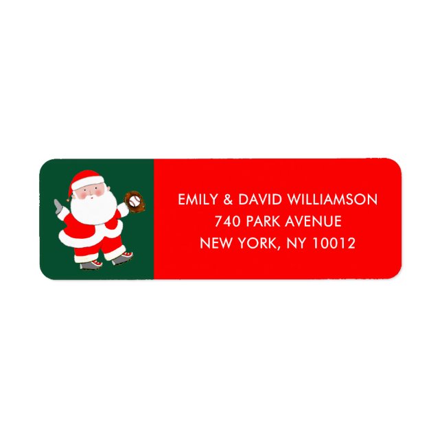 Baseball Christmas Label (Front)