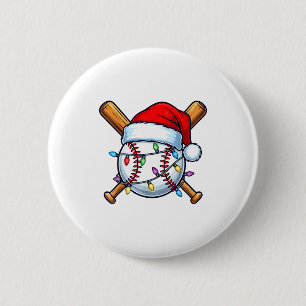 Baseball Christmas Lights Santa Christmas Baseball 6 Cm Round Badge