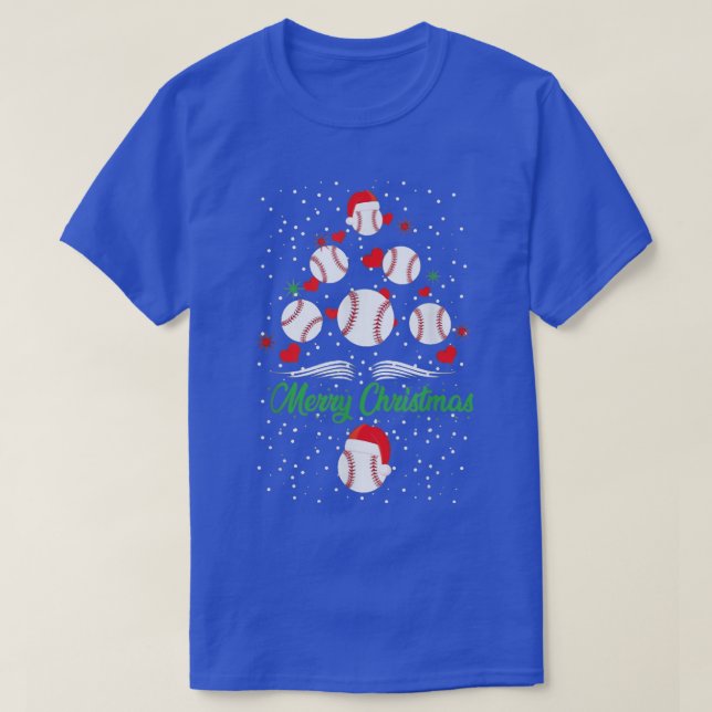 Baseball Christmas Lights Tree Decoration Tools Ba T-Shirt (Design Front)