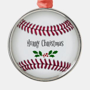 Baseball Christmas Metal Tree Decoration