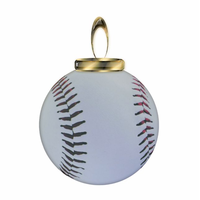 Baseball Christmas Ornament Photo Sculpture Decoration (Front)
