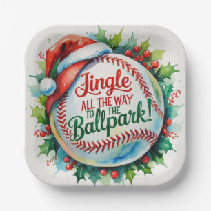 Baseball Christmas  Paper Plate