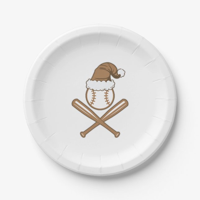 Baseball Christmas Paper Plate (Front)