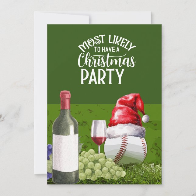 Baseball Christmas Party save the date for Player Invitation (Front)