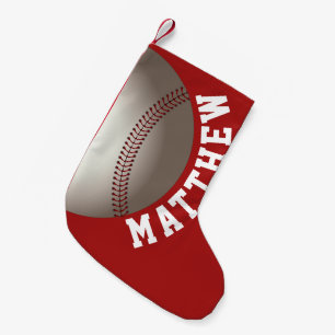 Baseball Christmas Personalised Name Small Christmas Stocking