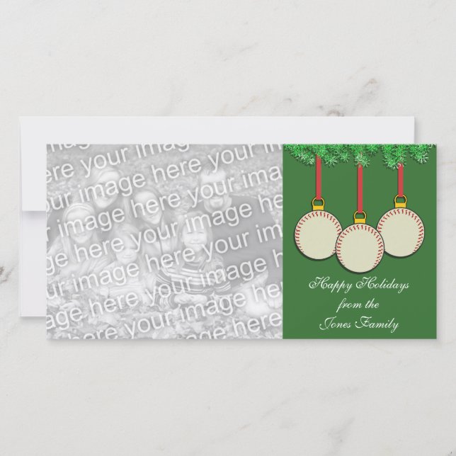 Baseball Christmas Photo Card (Front)