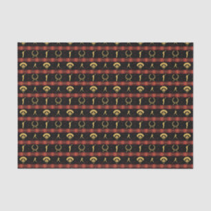 Baseball Christmas - Red Check Pattern Tissue Paper
