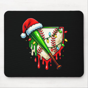 Baseball Christmas Santa Hat Dripng Ice Cream Xmas Mouse Mat