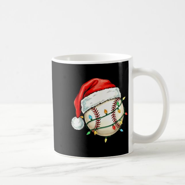 Baseball Christmas Shirt Funny Santa Hat Srt Men K Coffee Mug (Right)