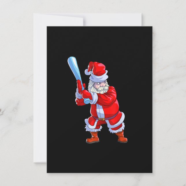 Baseball Christmas Shirt Men Boys Softball Santa C Invitation (Front)