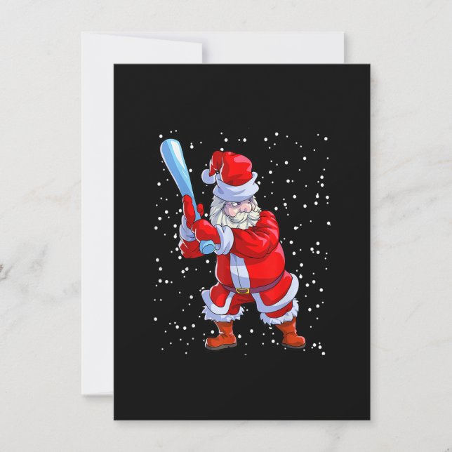 Baseball Christmas Shirt Men Boys Softball Santa C Invitation (Front)