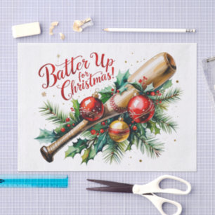 Baseball Christmas themed Batter Up for Christmas! Tissue Paper