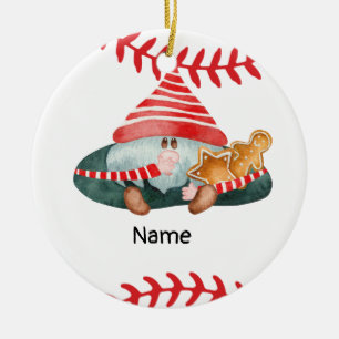 Baseball Christmas themed for player Ceramic Tree Decoration