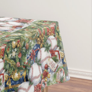 Baseball Christmas themed for player  Tablecloth
