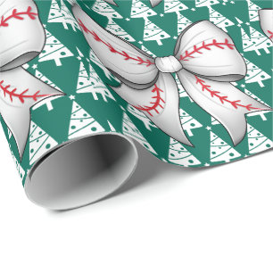 Baseball Christmas themed for Player Wrapping Paper