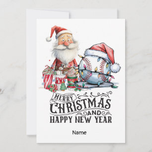 Baseball Christmas themed Holiday Card