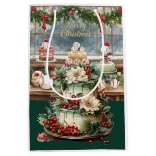 Baseball Christmas themed in Bakery for Dad Medium Gift Bag