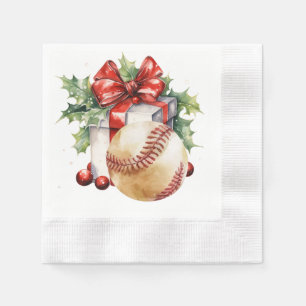 Baseball Christmas themed Napkin