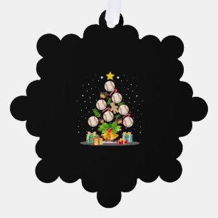 baseball christmas tree decoration card
