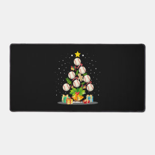baseball christmas tree desk mat