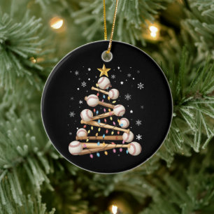 Baseball Christmas Tree Light Xmas Sports Lover Ceramic Tree Decoration