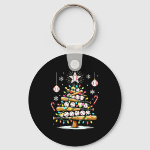 Baseball Christmas Tree Lights Key Ring