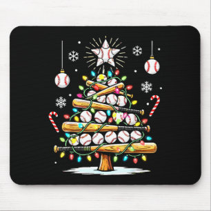 Baseball Christmas Tree Lights  Mouse Mat