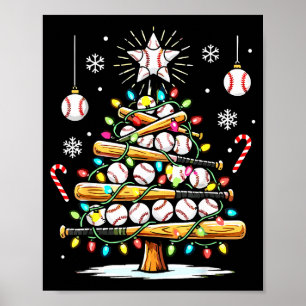 Baseball Christmas Tree Lights  Poster