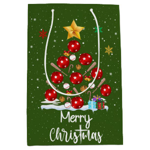 Baseball Christmas Tree Medium Gift Bag