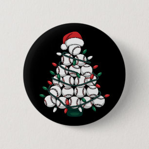 Baseball Christmas Tree Santa Sports 6 Cm Round Badge