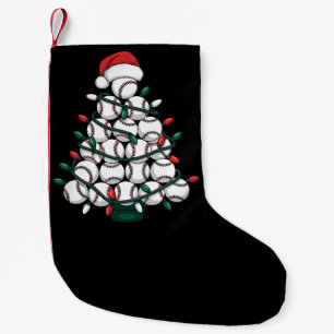 Baseball Christmas Tree Santa Sports Small Christmas Stocking