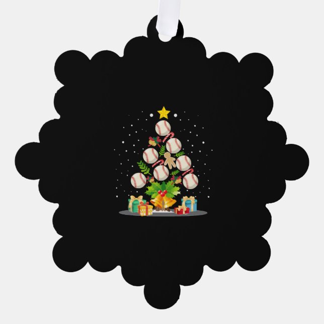 baseball christmas tree tree decoration card (Front)