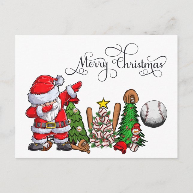 Baseball Christmas with gifts and ball    Holiday  (Front)