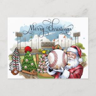 Baseball Christmas with gifts and ball Holiday