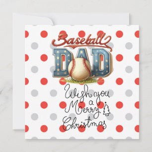 Baseball Christmas with gifts and ball   Holiday Card