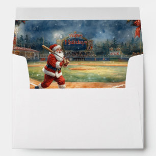 Baseball Christmas with Santa Claus playing Envelope