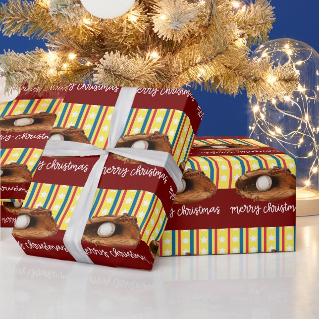 Baseball Christmas  Wrapping Paper (Holidays)