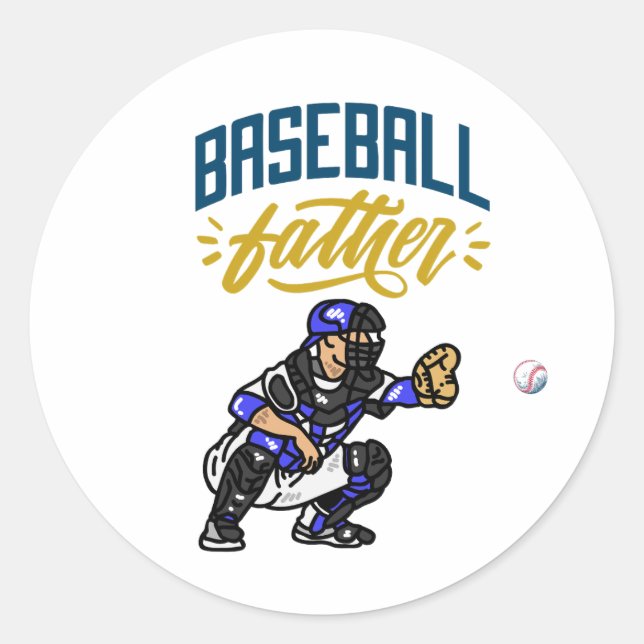 Baseball  classic round sticker (Front)
