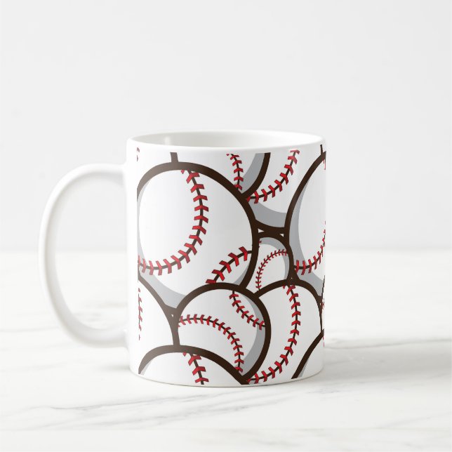 Baseball: Classic Seamless Pattern Coffee Mug (Left)