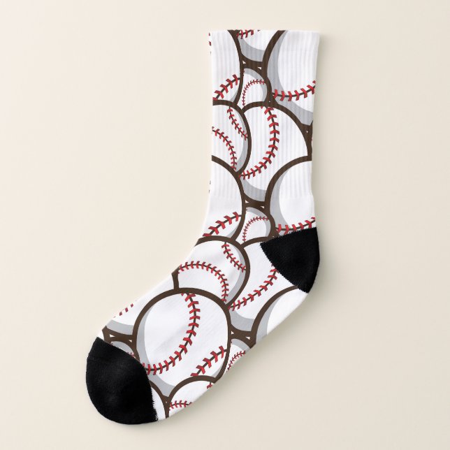 Baseball: Classic Seamless Pattern Socks (Left Outside)