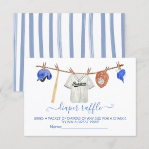 Baseball Clothesline Baby Showe Diaper Raffle card