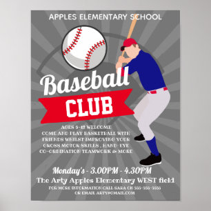 baseball Club tournament school sports Poster