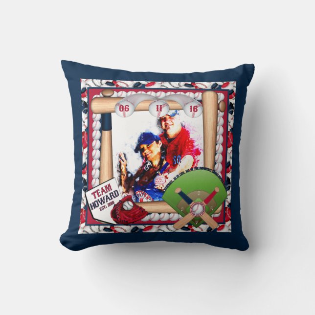 Baseball Cluster, Sq Frame Pillow-CUSTOM HOWARD Cushion (Front)