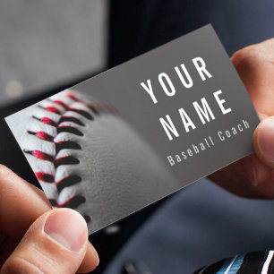 Baseball Coach Add Your Name Team Player Modern Business Card